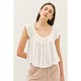 Ruffle Louise Top (Blush or White)