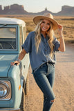 Frayed Abbie Denim Top