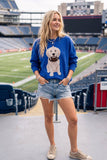 Oversized Gameday Football Puppy Sweater (Red or Blue)