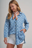 Melodie Chambray Polka Dot Top