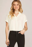 Essentials | Silky Drop Shoulder Top (Black or Off White)