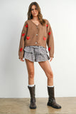 Strawberry Embroidered Cardigan