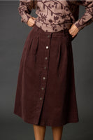 Sara Cocoa Midi Skirt