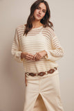 Open-Knit Sweater Top (Coral, Blue, Ivory)
