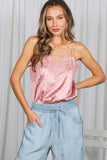 Allie Lace-Trim Satin Camisole