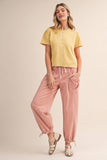 Denim Striped Parachute Pants
