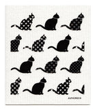 Swedish Dishcloth - Cats - Black