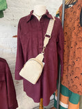 Burgundy Suede Dress