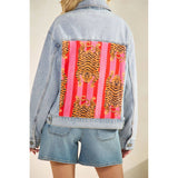Classic Denim Jacket with Back Tiger Patch