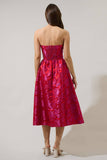 Duson Floral Bellar Strapless Midi Dress