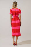 Lolli Stripe Senidy Puff Sleeve Midi Dress