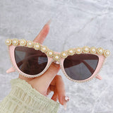 Handmade Rhinestone Pearl Cat Eye Sunnies