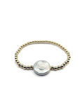 Beaded Stackable Bracelet - Real Coin Pearl; 925 Sterling Silver / 4mm