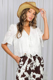 Gracie 100%Cotton Eyelet Lace Top