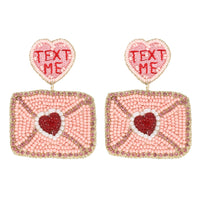 Love Text Me Valentine Earrings (Final Sale)