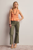 Pointelle Knit Peplum Top (Coral, Ivory, or Navy)