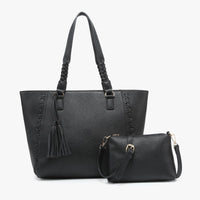 Lisa Structured Tote w/ Braided Accents