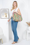 Pink/Green Tiger Reversible Quilted Cotton Tote Bag