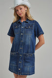 Maribeth Denim Dress with Horsebit Trim