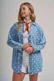 Melodie Chambray Polka Dot Top