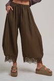 Lace Balloon Pants: Vintage Mocha