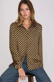 Ailie Polka Dot Blouse (brown, champagne, olive)