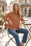 Ailie Polka Dot Blouse (brown, champagne, olive)
