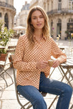 Ailie Polka Dot Blouse (brown, champagne, olive)