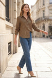 Ailie Polka Dot Blouse (brown, champagne, olive)
