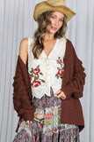 Eyelet Boho Embroidery Cotton Vest