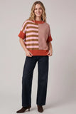 Striped Contrast Knit Top