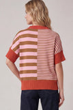 Striped Contrast Knit Top