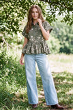 Stretch Floral Marigold Top