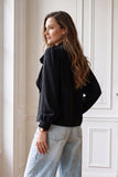 Giulia Bow Blouse (Black)