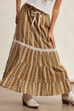 Embroidered Tiered Maxi Skirt