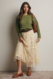 Tiered Lace Midi Skirt
