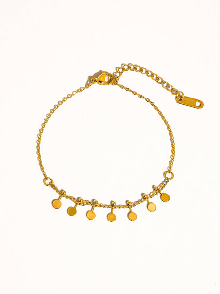 Kaylani 18K Non-Tarnish Classic Round Charm Bracelet