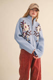 Zip Up Floral Cardi