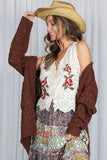 Eyelet Boho Embroidery Cotton Vest