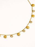 Sylvain 18K Gold Non-Tarnish CZ Shell Charm Necklace