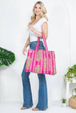 Hot Pink Tiger Handmade Reversible Tote Bag