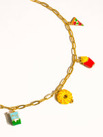 Foodie 18K Gold Non-Tarnish Fruit and Charms Necklace