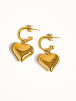 Viona 18K Non-Tarnish Dangle Heart Earring