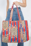 Red Blue Tiger Tote Bag