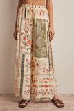 Patchwork Floral Wide-Leg Pants