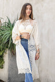 Crochet Open Patch Longline Kimono