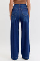 High Rise Pull-On Wide Leg Denim
