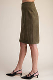 Stretch Suede Pencil Skirt