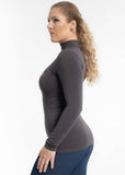 One Size | Signature Stretch Long Sleeve Mockneck Turtleneck (MANY COLORS)