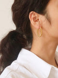 Brooke Gold Non-Tarnish Braided Hoop Earring